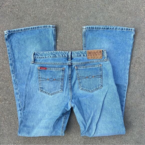 Vintage Y2K MUDD Jeans low rise flare stiff denim Size 11 - Picture 1 of 4